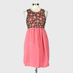 Roberta Freymann Womens Sleeveless Dress Rose Pink Metallic Sequin size Medium